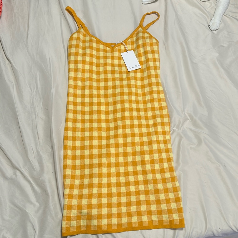 3/$60 NWT Yellow Gingham Dress size large